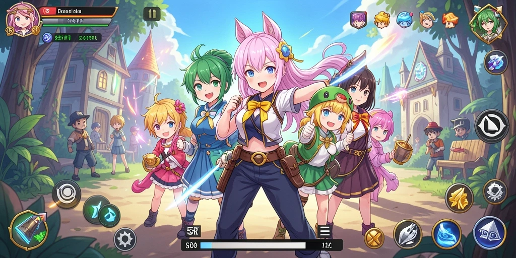 Tampilan gameplay seru dalam dunia anime yang memukau.
