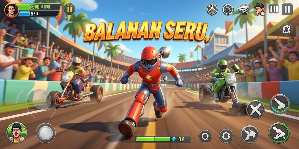 Screenshot gameplay balapan mendebarkan dari 8II.