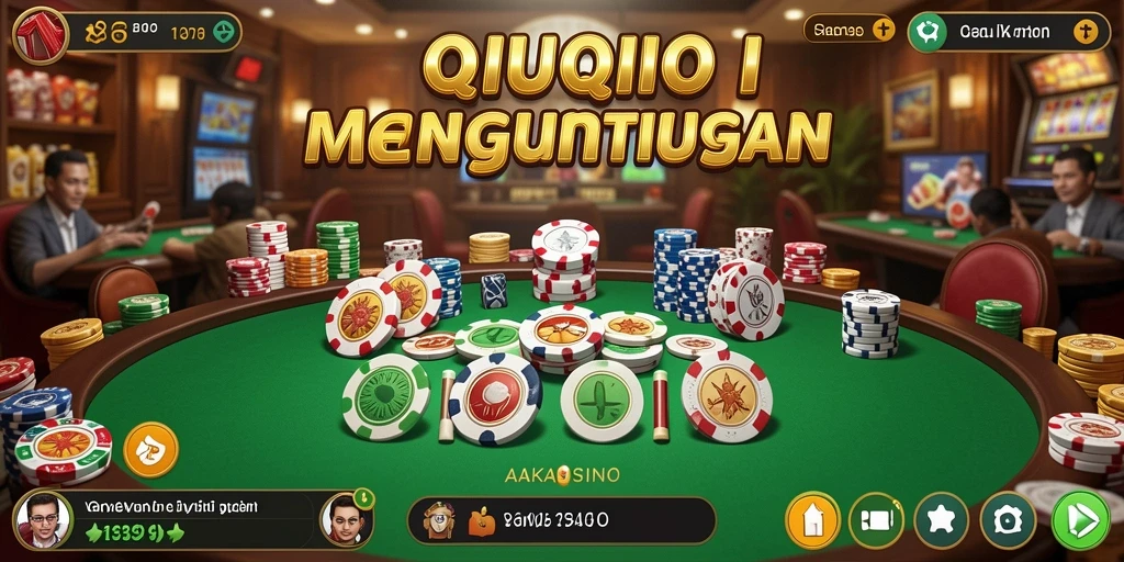 Tampilan menarik dari gameplay seru AAKASINO QiuQiu.