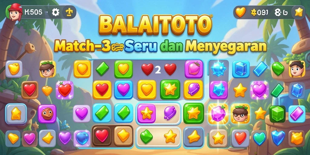 Screenshot menampilkan gameplay BALAITOTO yang seru dalam mencocokkan buah-buahan.
