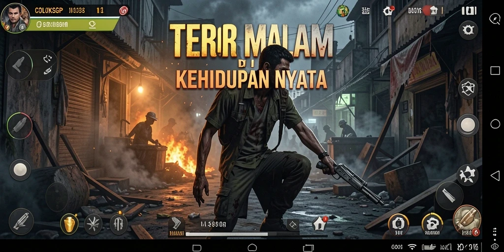 Screenshot menampilkan karakter mengerikan dalam suasana gelap yang mencekam.