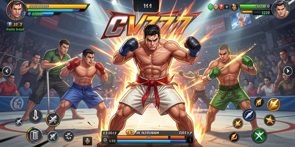 Tampilan seru dari gameplay pertarungan dalam CV777.