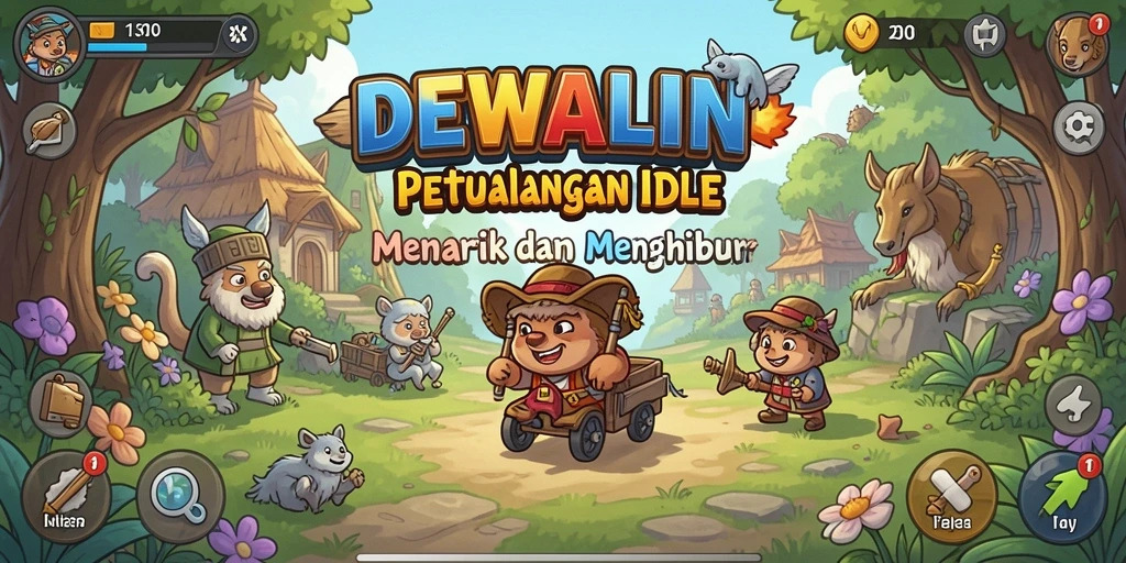 Tangkapan layar DEWALIN menampilkan gameplay santai dan karakter yang menarik.