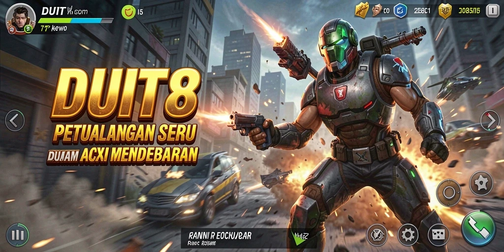 Gameplay seru dari DUIT8 dengan aksi mendebarkan.