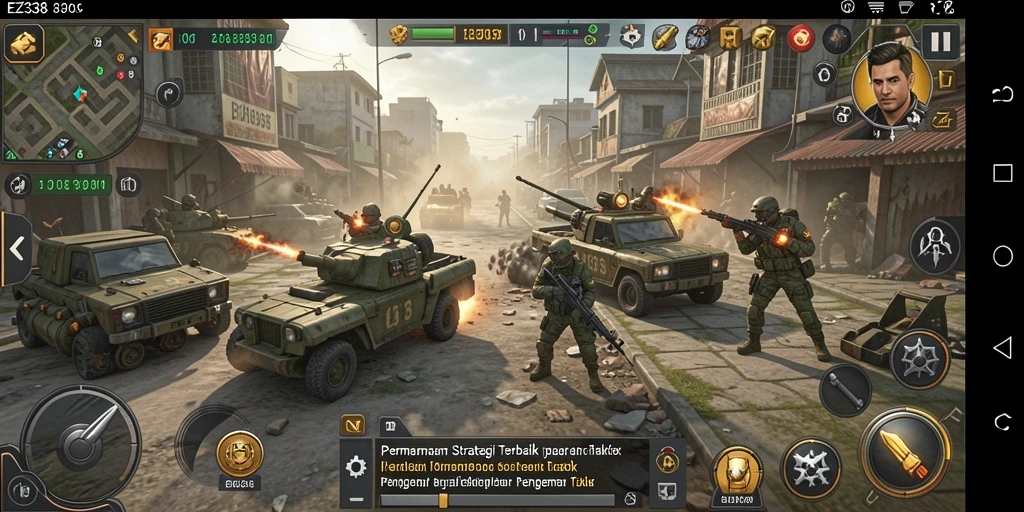 Tangkapan layar gameplay EZ338 yang mendebarkan dan penuh strategi.