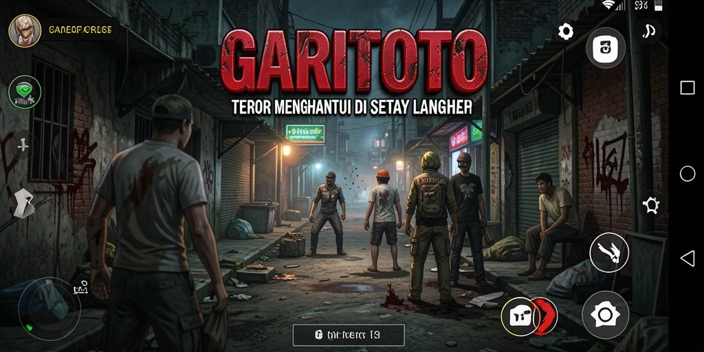 Tangkapan layar GARITOTO menampilkan suasana mencekam di lokasi angker.