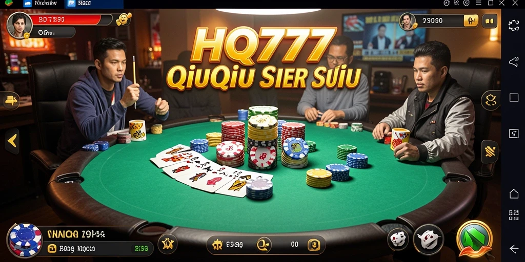 Tampilan gameplay seru QiuQiu di aplikasi HQ777.