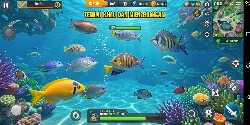 Tampilan gameplay seru saat menembak ikan di IDROK.