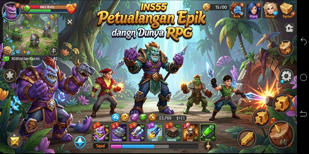 Screenshot gameplay INS55 dengan aksi RPG yang mendebarkan.