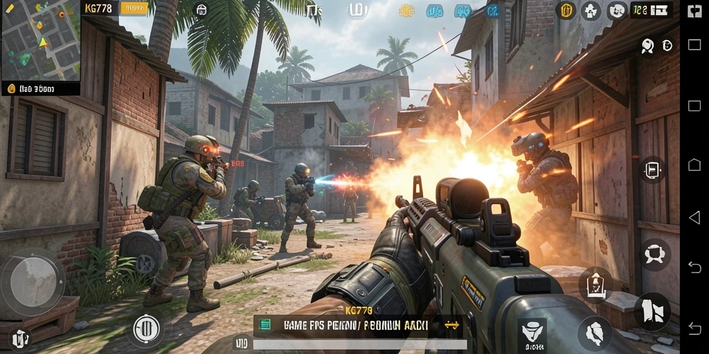 Tampilan gameplay menegangkan di KG778 dengan aksi tembak menembak yang intens.