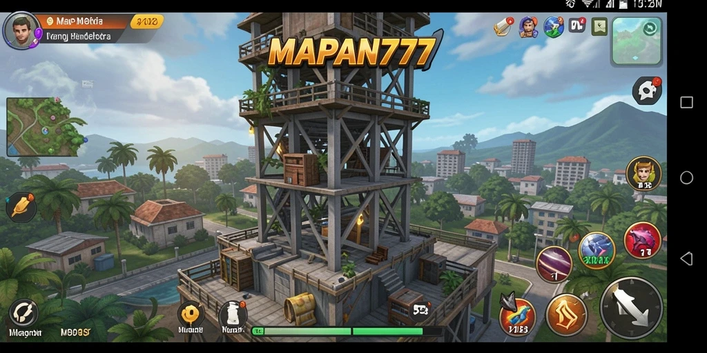 Tangkapan layar dari gameplay seru di MAPAN777 Tower Defense.