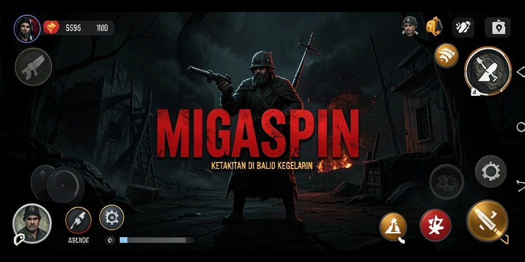 Tampilan menakutkan dari gameplay MIGASPIN yang mencekam.
