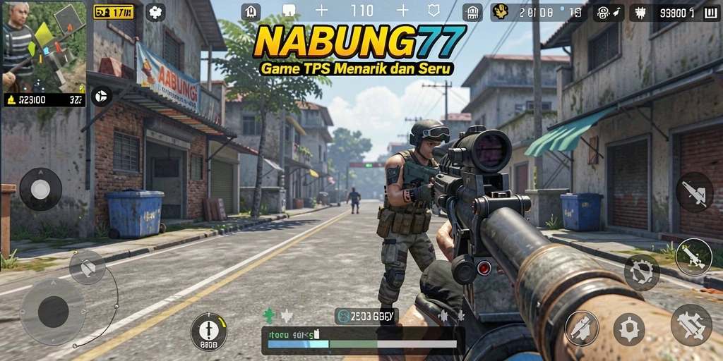 Tampilan gameplay NABUNG77 yang seru dan menegangkan dalam pertempuran TPS.