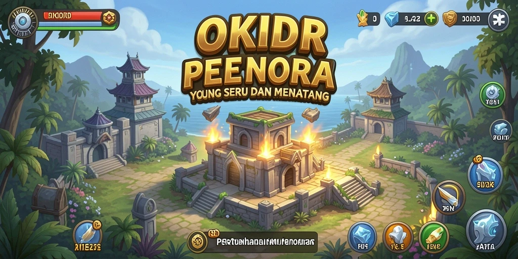 Tampilan gameplay seru di OKIDR dengan menara pertahanan yang strategis.