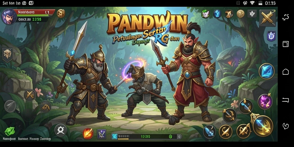 Screenshot gameplay <strong>PANDAWIN</strong> menunjukkan aksi seru dalam pertarungan RPG.
