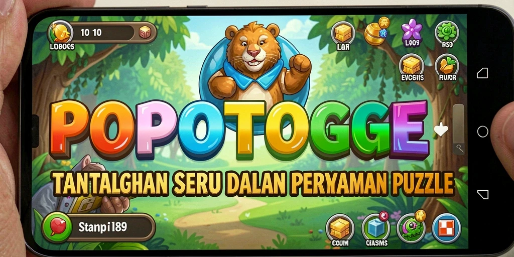 Tampilan gameplay seru dalam permainan Puzzle POPOTOGEL.