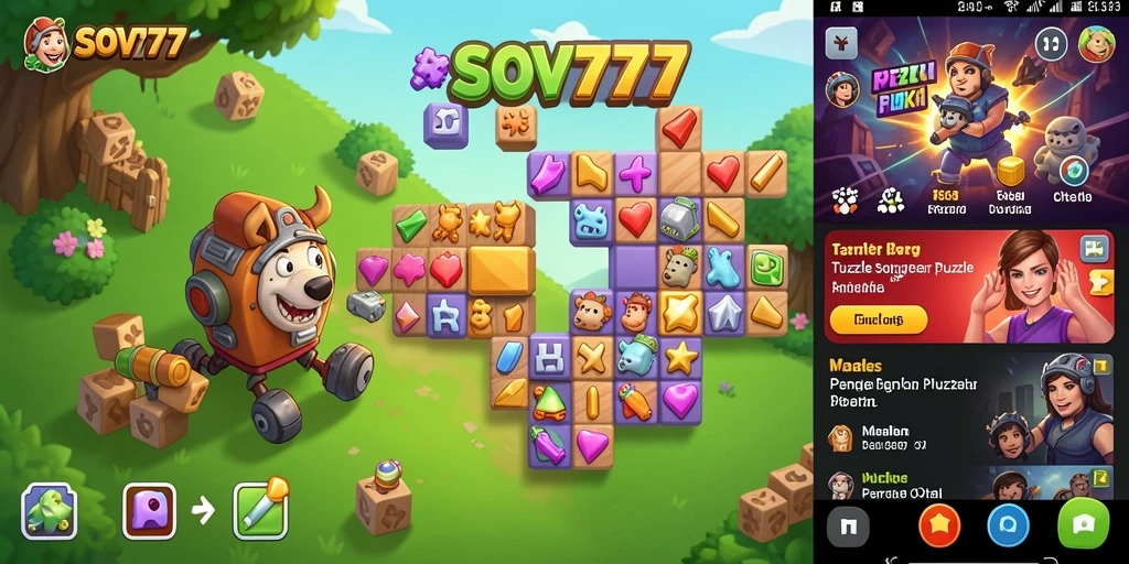 Screenshot gameplay SOV777 menunjukkan tantangan puzzle yang menarik.