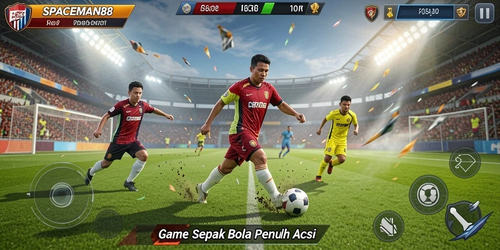 Tampilan menarik dari gameplay SPACEMAN88 yang penuh aksi sepak bola.