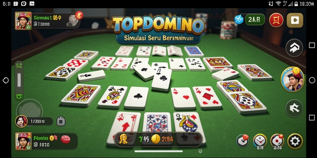 Tampilan gameplay TOPDOMINO yang menarik dan penuh strategi.